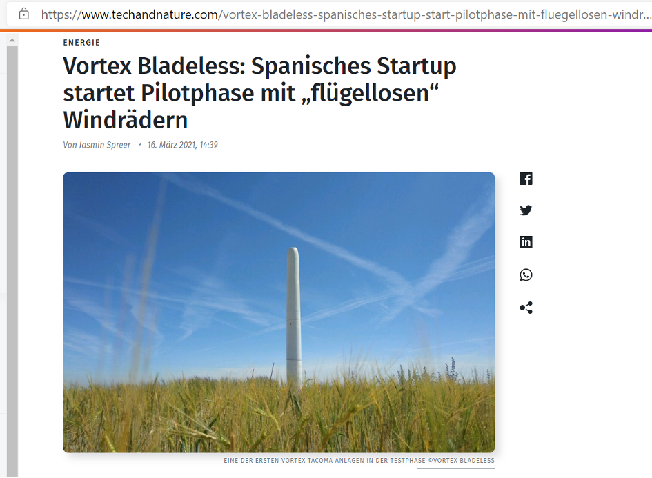 Flügellose Windräder