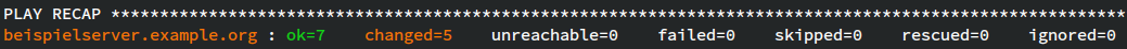 ansible-playbook Meldung ansible-playbook Erfolgsmeldung