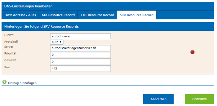 DNS SRV Resource