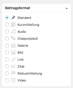 Beitragsformate wordpress