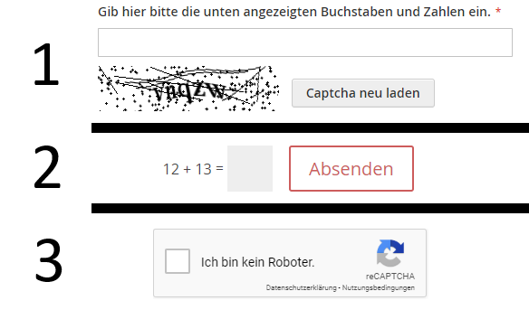 Verschiedene-Captchas Verschiedene Captchas