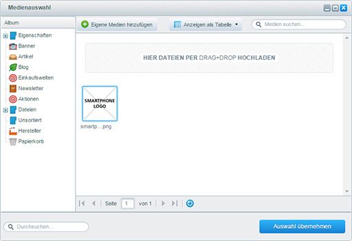 Shopware 5 Shopware 5 Medien-Auswahl
