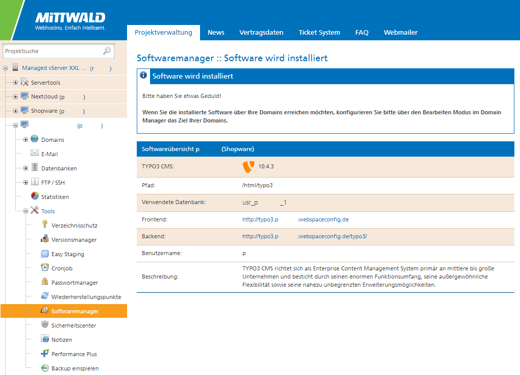 Softwaremanager-Installation Softwaremanager Installation