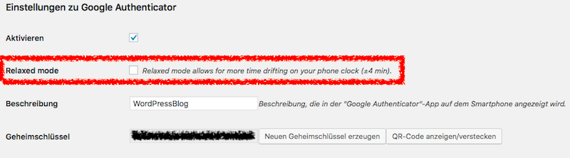 QR Code zwei-Faktor-Authentifizierung Per Klick ist der Relaxed Mode im Google Authenticator aktivierbar