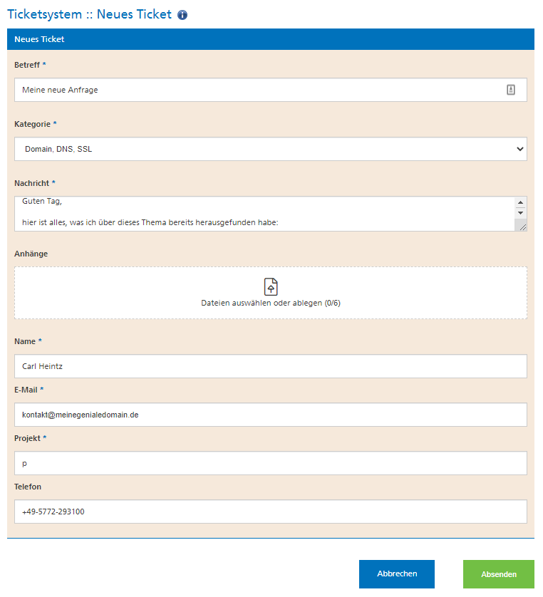 Ticketsystem-Neues-Ticket Ticketsystem Neues Ticket