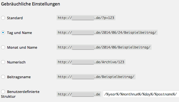 Website mit WordPress starten WordPress Permalinkstruktur
