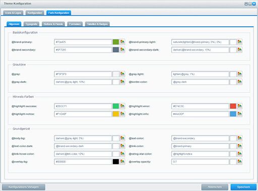 Shopware 5 Shopware Farb-Konfiguration