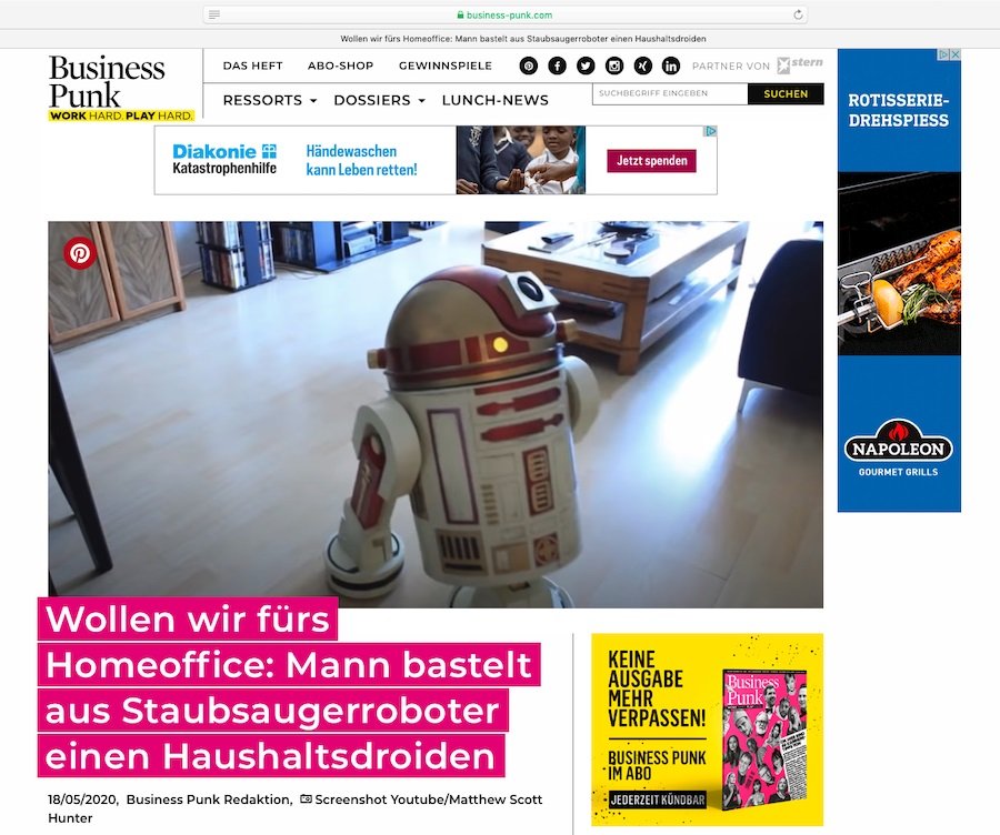 Für Star-Wars-Fans: Haushaltsdroiden selbst gebastelt.