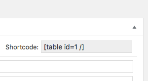 tablepress shortcode