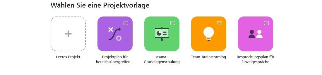 Asana_Projekt Projektmanagementtool Asana bietet Vorlagen für Projekte.