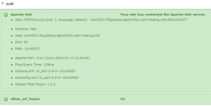 Solr statusbericht von solr