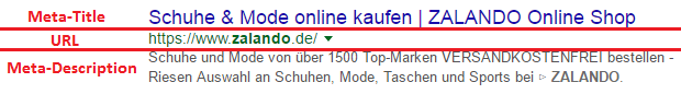Die Meta-Description von Zalando Yoast SEO Für Einsteiger: Meta-Beschreibungen