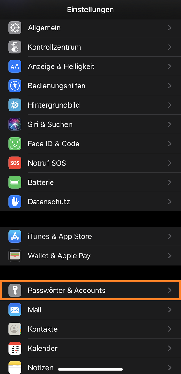 EMailEinrichtung Apple iPhone
