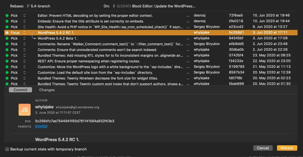 Das PopUp bei einem Merge in der Git-GUI Fork
