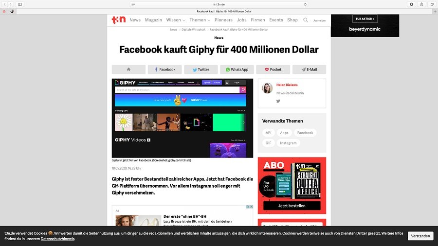 Facebook kauft Giphy.