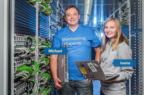 Michael und Joana im Rechenzentrum