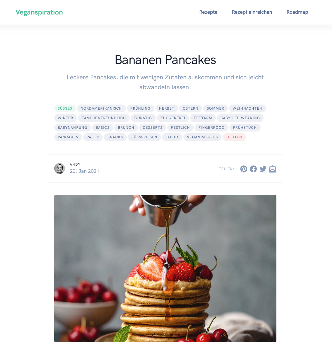 Vegane Bananen-Pancakes Vegane Bananen-Pancakes