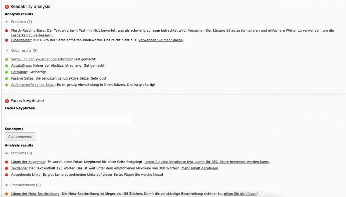 Yoast SEO_Indexierbarkeit Screenshot des Menues in dem die Indexierbarkeit bearbeitet wird