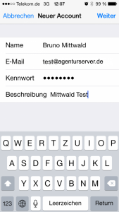 E-Mail Einrichtung IPhone Account erstellen