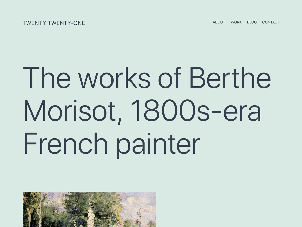 Ein Screenshot des neuen WordPress-Themes Twenty Twenty-One Ein Screenshot des neuen WordPress-Themes Twenty Twenty-One