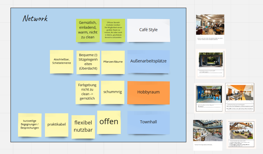 Mood Board für die flexible Arbeitswelt beim Webhoster Mittwald.