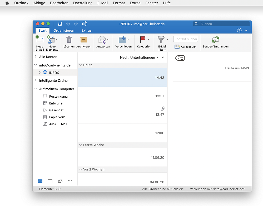 E-Mail-Einrichtung Outlook für Mac