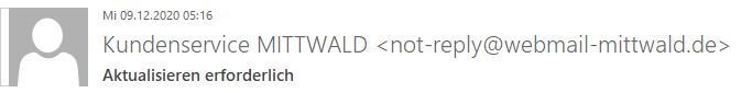 Absender Phishing-E-Mail