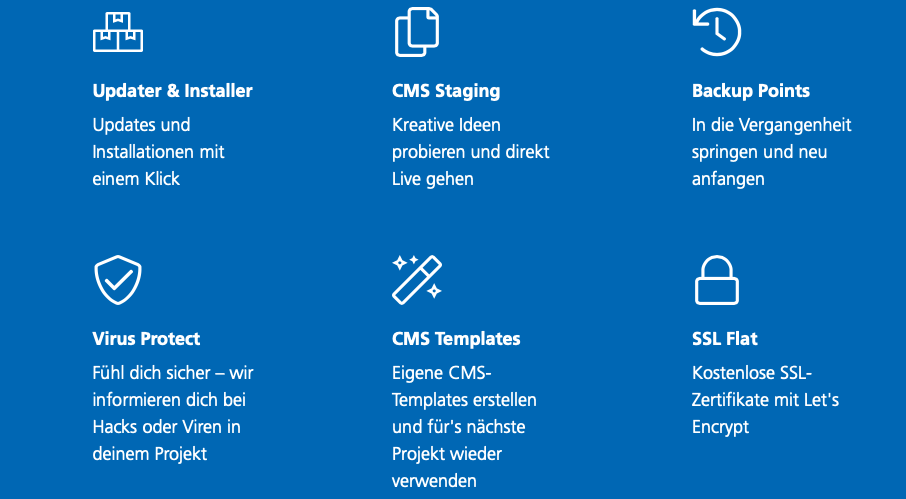 CMS-Tools sind in den neuen Hosting-Tarifen inkludiert.