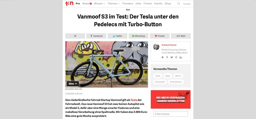 Vanmoof S3 Pedelec ist da.