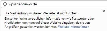 Meldung ohne SSL Warnung unverschlüsselte Websites