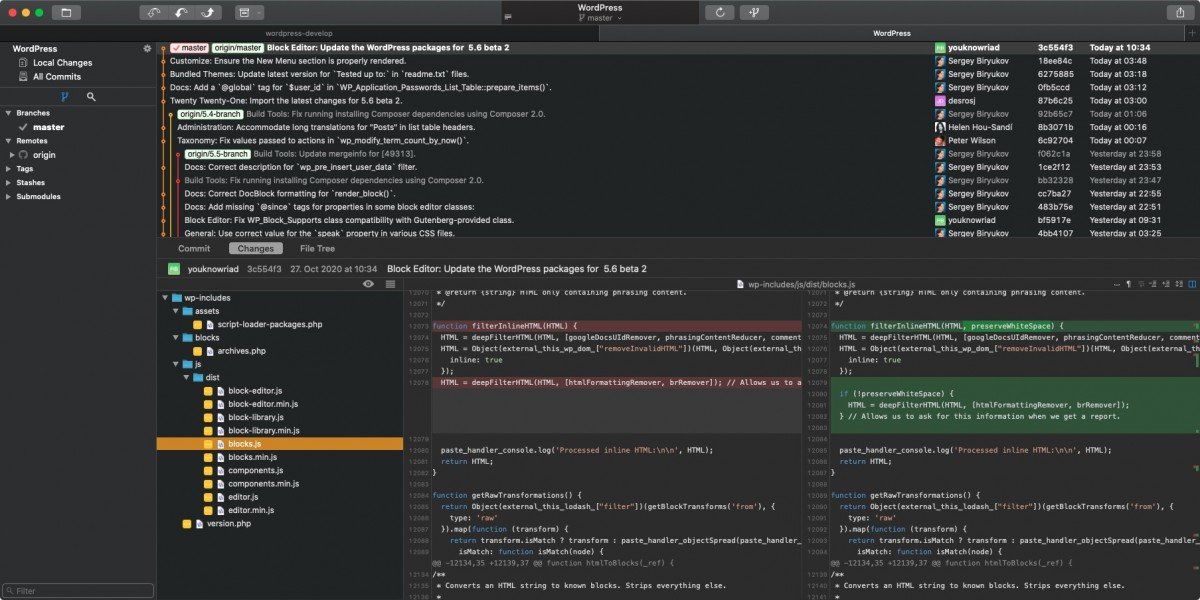 Ein Überblick über das Fenster der Git-GUI Fork