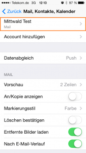 E-Mail Einrichtung IPhone Mailaccount Einstellungen