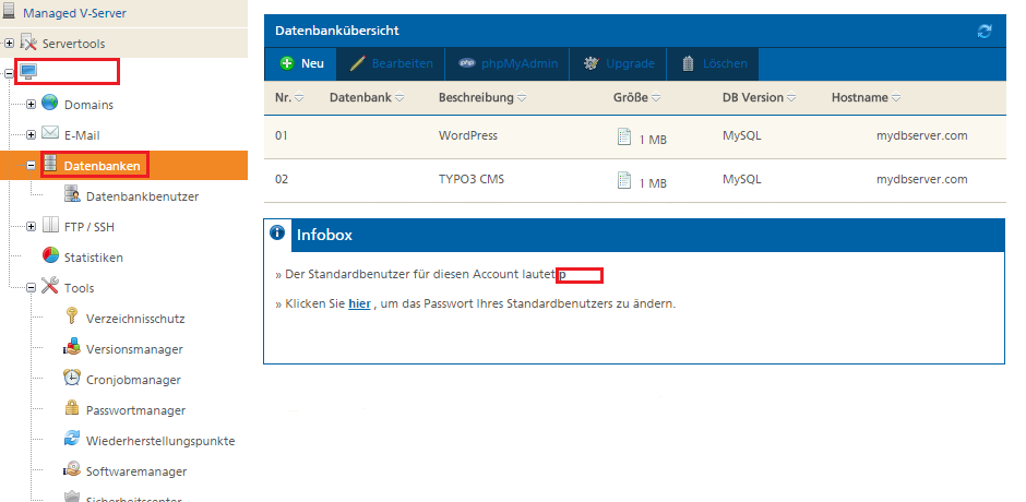 Datenbankübersicht WordPress