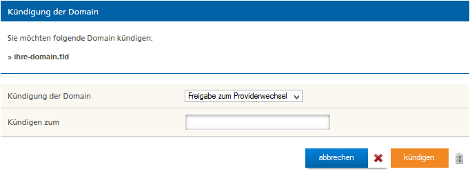 Freigabe zum Providerwechsel