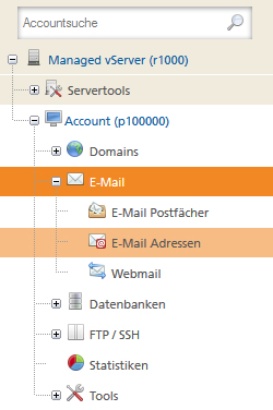 E-Mail-Adressen Accountverwaltung