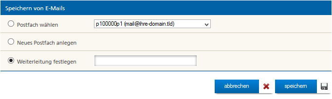 Weiterleitung für E-Mails festlegen