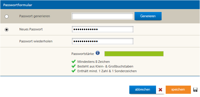 Neues Passwort für Mittwald Postfach