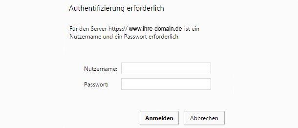 Verzeichnisschutz anlegen