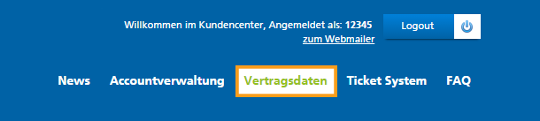 Mittwald Kundencenter Vertragsdaten