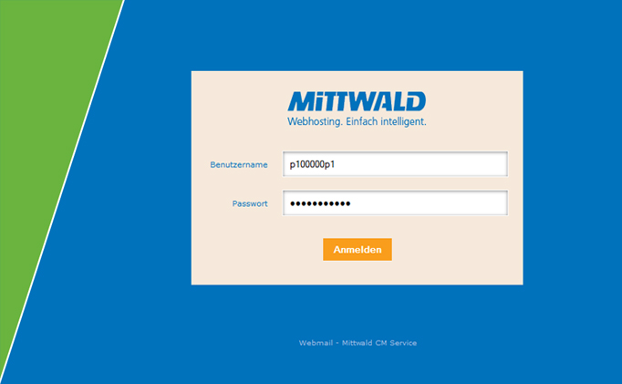 Webmail Mittwald einloggen