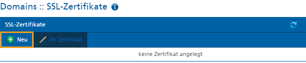 Mittwald Kundencenter Domains SSl-Zertifikate