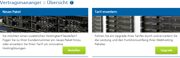 Mittwald Kundencenter Vertragsmanager Übersicht