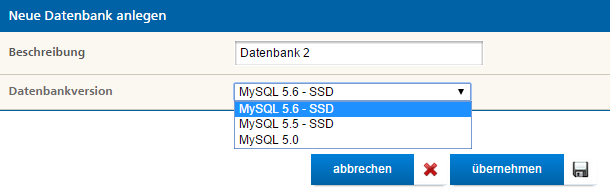 Wie richte eine weiteren Datenbank ein Mittwald