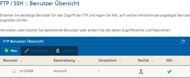 FTP-Benutzer einrichten Mittwald Kundencenter